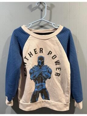 Boys 4T Marvel Comics Black Panther Crewneck Shirt, Panther Power Superhero Fun
